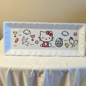 Hello Kitty Melamine Serving Tray - White, Pink, Yellow, Green.  New